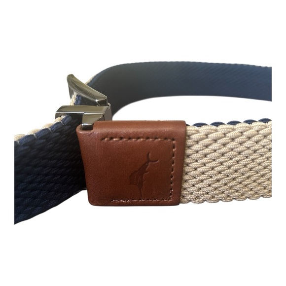 Tommy Bahama Stretch Reversible Navy/Khaki Braided Belt Size Large/XL - Picture 4 of 4